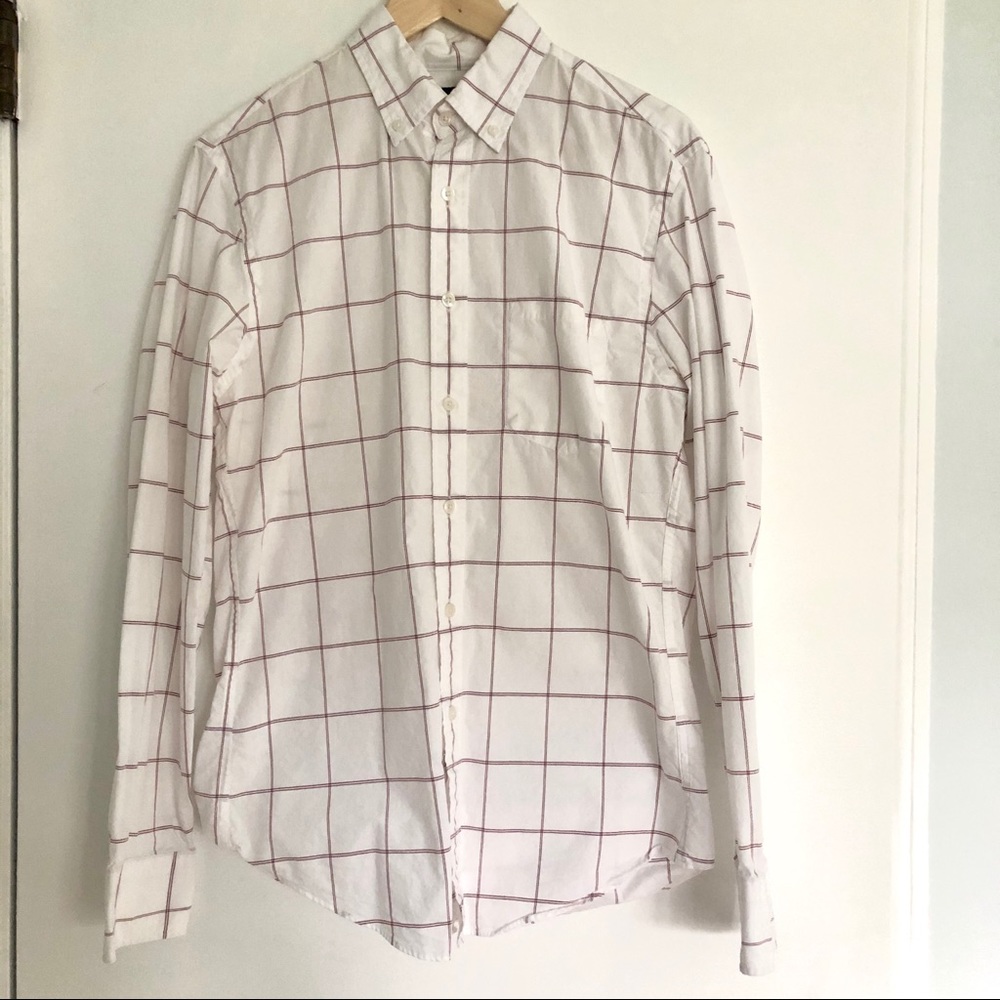 Mens J.Crew button down grid shirt S
